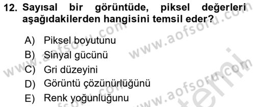 Fotogrametri Dersi 2024 - 2025 Yılı (Final) Dönem Sonu Sınav Soruları 12. Soru