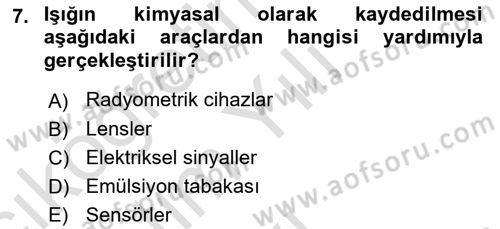 Fotogrametri Dersi 2024 - 2025 Yılı Yaz Okulu Sınav Soruları 7. Soru
