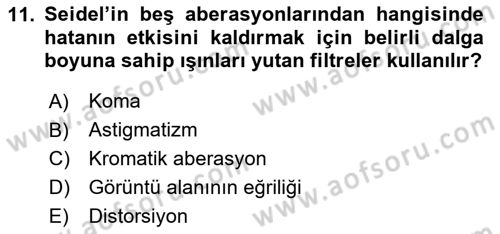 Fotogrametri Dersi 2025 - 2026 Yılı (Vize) Ara Sınav Soruları 11. Soru