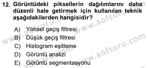 Fotogrametri Dersi 2025 - 2026 Yılı (Final) Dönem Sonu Sınav Soruları 12. Soru