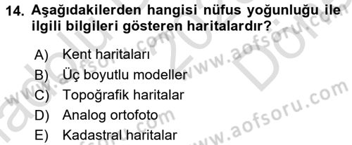 Fotogrametri Dersi 2025 - 2026 Yılı (Final) Dönem Sonu Sınav Soruları 14. Soru