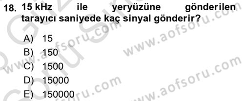 Fotogrametri Dersi 2025 - 2026 Yılı (Final) Dönem Sonu Sınav Soruları 18. Soru