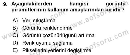 Fotogrametri Dersi 2025 - 2026 Yılı (Final) Dönem Sonu Sınav Soruları 9. Soru