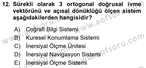 Fotogrametri Dersi 2025 - 2026 Yılı Yaz Okulu Sınav Soruları 12. Soru