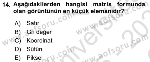 Fotogrametri Dersi 2025 - 2026 Yılı Yaz Okulu Sınav Soruları 14. Soru