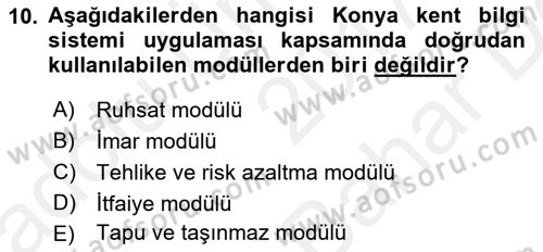 CBS’de Proje Tasarımı ve Yönetimi 2 Dersi 2017 - 2018 Yılı (Vize) Ara Sınav Soruları 10. Soru