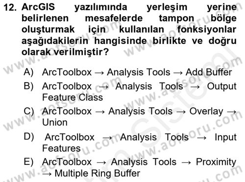 CBS’de Proje Tasarımı ve Yönetimi 2 Dersi 2017 - 2018 Yılı (Vize) Ara Sınav Soruları 12. Soru