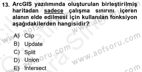 CBS’de Proje Tasarımı ve Yönetimi 2 Dersi 2017 - 2018 Yılı (Vize) Ara Sınav Soruları 13. Soru