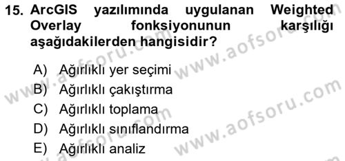 CBS’de Proje Tasarımı ve Yönetimi 2 Dersi 2017 - 2018 Yılı (Vize) Ara Sınav Soruları 15. Soru