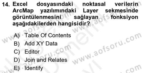 CBS’de Proje Tasarımı ve Yönetimi 2 Dersi 2017 - 2018 Yılı (Final) Dönem Sonu Sınav Soruları 14. Soru