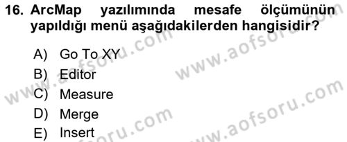 CBS’de Proje Tasarımı ve Yönetimi 2 Dersi 2017 - 2018 Yılı (Final) Dönem Sonu Sınavı 16. Soru