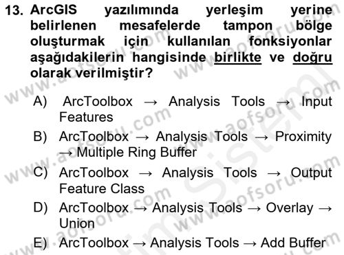 CBS’de Proje Tasarımı ve Yönetimi 2 Dersi 2018 - 2019 Yılı (Vize) Ara Sınav Soruları 13. Soru