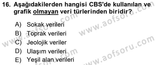 CBS’de Proje Tasarımı ve Yönetimi 2 Dersi 2018 - 2019 Yılı (Vize) Ara Sınav Soruları 16. Soru