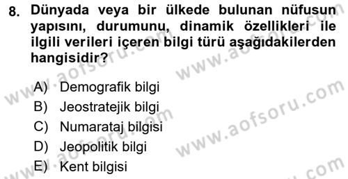 CBS’de Proje Tasarımı ve Yönetimi 2 Dersi 2018 - 2019 Yılı (Vize) Ara Sınav Soruları 8. Soru