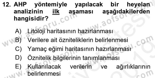 CBS’de Proje Tasarımı ve Yönetimi 2 Dersi 2018 - 2019 Yılı (Final) Dönem Sonu Sınav Soruları 12. Soru