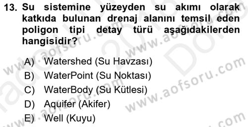 CBS’de Proje Tasarımı ve Yönetimi 2 Dersi 2018 - 2019 Yılı (Final) Dönem Sonu Sınav Soruları 13. Soru