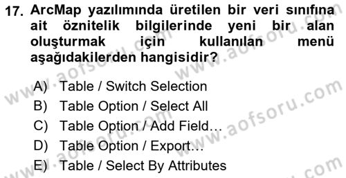 CBS’de Proje Tasarımı ve Yönetimi 2 Dersi 2018 - 2019 Yılı (Final) Dönem Sonu Sınav Soruları 17. Soru
