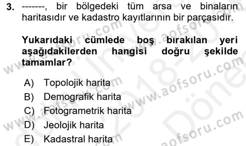 CBS’de Proje Tasarımı ve Yönetimi 2 Dersi 2018 - 2019 Yılı (Final) Dönem Sonu Sınav Soruları 3. Soru
