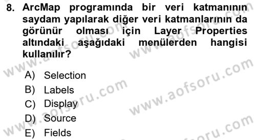 CBS’de Proje Tasarımı ve Yönetimi 2 Dersi 2018 - 2019 Yılı (Final) Dönem Sonu Sınav Soruları 8. Soru