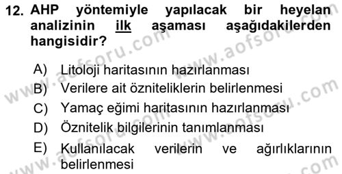 CBS’de Proje Tasarımı ve Yönetimi 2 Dersi 2018 - 2019 Yılı Yaz Okulu Sınav Soruları 12. Soru