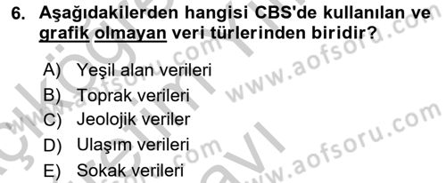 CBS’de Proje Tasarımı ve Yönetimi 2 Dersi 2018 - 2019 Yılı Yaz Okulu Sınavı 6. Soru