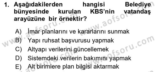 CBS’de Proje Tasarımı ve Yönetimi 1 Dersi 2017 - 2018 Yılı 3 Ders Sınav Soruları 1. Soru