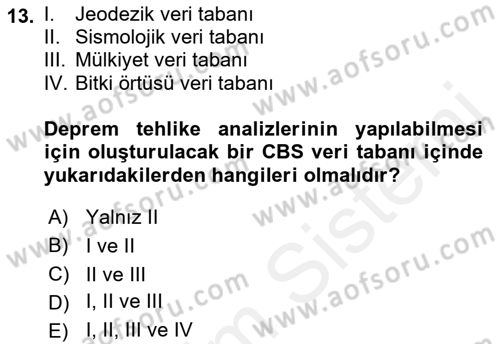 CBS’de Proje Tasarımı ve Yönetimi 1 Dersi 2017 - 2018 Yılı 3 Ders Sınav Soruları 13. Soru