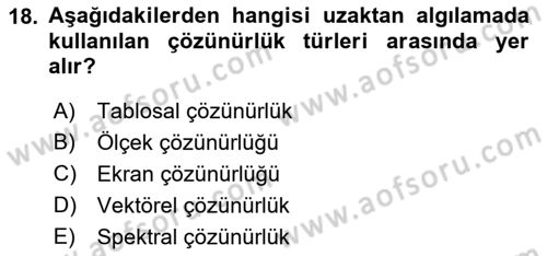 CBS’de Proje Tasarımı ve Yönetimi 1 Dersi 2017 - 2018 Yılı (Vize) Ara Sınav Soruları 18. Soru