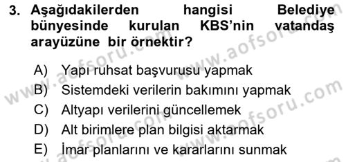 CBS’de Proje Tasarımı ve Yönetimi 1 Dersi 2017 - 2018 Yılı (Vize) Ara Sınav Soruları 3. Soru