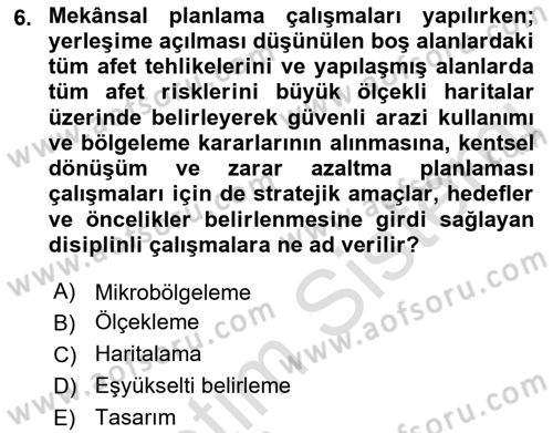 CBS’de Proje Tasarımı ve Yönetimi 1 Dersi 2018 - 2019 Yılı 3 Ders Sınav Soruları 6. Soru