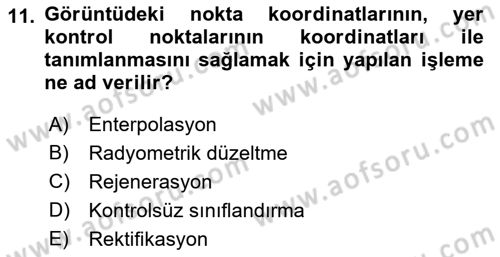 CBS’de Proje Tasarımı ve Yönetimi 1 Dersi 2018 - 2019 Yılı (Vize) Ara Sınav Soruları 11. Soru