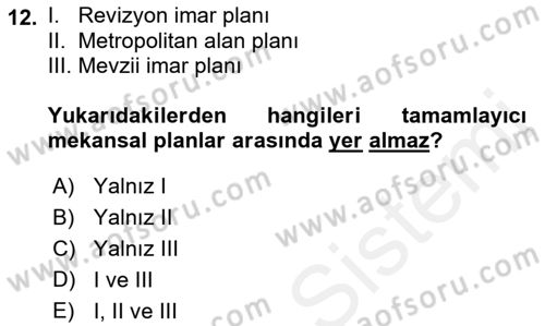 CBS’de Proje Tasarımı ve Yönetimi 1 Dersi 2018 - 2019 Yılı (Vize) Ara Sınav Soruları 12. Soru