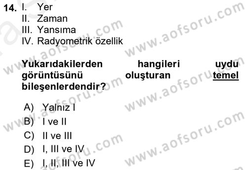 CBS’de Proje Tasarımı ve Yönetimi 1 Dersi 2018 - 2019 Yılı (Vize) Ara Sınav Soruları 14. Soru