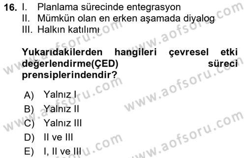 CBS’de Proje Tasarımı ve Yönetimi 1 Dersi 2018 - 2019 Yılı (Vize) Ara Sınav Soruları 16. Soru