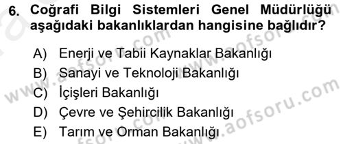 CBS’de Proje Tasarımı ve Yönetimi 1 Dersi 2018 - 2019 Yılı (Vize) Ara Sınav Soruları 6. Soru