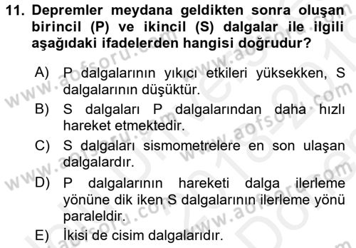 CBS’de Proje Tasarımı ve Yönetimi 1 Dersi 2018 - 2019 Yılı (Final) Dönem Sonu Sınav Soruları 11. Soru