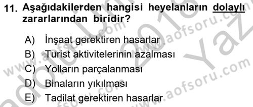 CBS’de Proje Tasarımı ve Yönetimi 1 Dersi 2018 - 2019 Yılı Yaz Okulu Sınav Soruları 11. Soru