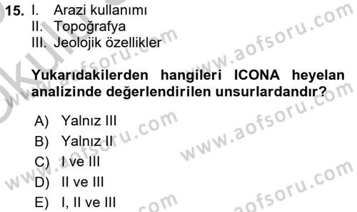 CBS’de Proje Tasarımı ve Yönetimi 1 Dersi 2018 - 2019 Yılı Yaz Okulu Sınav Soruları 15. Soru