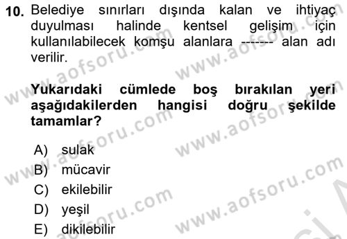 CBS’de Proje Tasarımı ve Yönetimi 1 Dersi 2019 - 2020 Yılı (Vize) Ara Sınav Soruları 10. Soru
