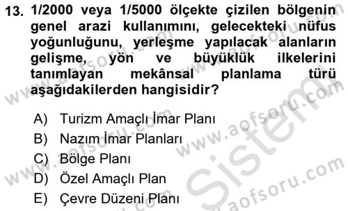 CBS’de Proje Tasarımı ve Yönetimi 1 Dersi 2019 - 2020 Yılı (Vize) Ara Sınav Soruları 13. Soru