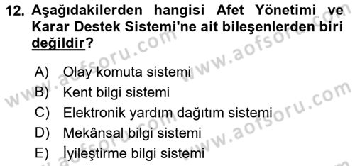 CBS’de Proje Tasarımı ve Yönetimi 1 Dersi 2019 - 2020 Yılı (Final) Dönem Sonu Sınav Soruları 12. Soru
