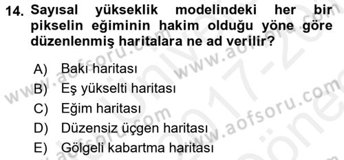 Açık Kaynak Kodlu CBS Yazılım Uygulaması Dersi 2016 - 2017 Yılı (Vize) Ara Sınav Soruları 14. Soru