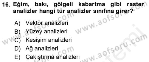 Açık Kaynak Kodlu CBS Yazılım Uygulaması Dersi 2017 - 2018 Yılı 3 Ders Sınav Soruları 16. Soru