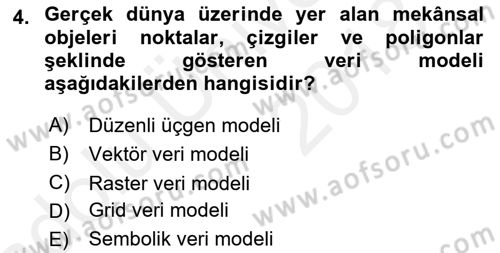 Açık Kaynak Kodlu CBS Yazılım Uygulaması Dersi 2017 - 2018 Yılı 3 Ders Sınav Soruları 4. Soru