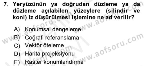 Açık Kaynak Kodlu CBS Yazılım Uygulaması Dersi 2017 - 2018 Yılı 3 Ders Sınav Soruları 7. Soru