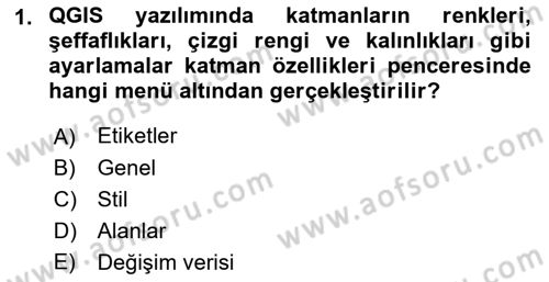 Açık Kaynak Kodlu CBS Yazılım Uygulaması Dersi 2017 - 2018 Yılı (Vize) Ara Sınav Soruları 1. Soru