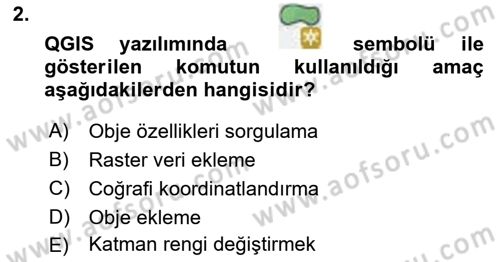Açık Kaynak Kodlu CBS Yazılım Uygulaması Dersi 2017 - 2018 Yılı (Vize) Ara Sınav Soruları 2. Soru