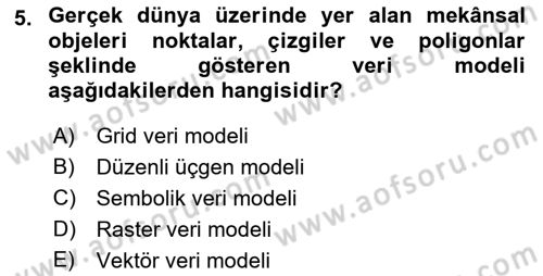 Açık Kaynak Kodlu CBS Yazılım Uygulaması Dersi 2017 - 2018 Yılı (Vize) Ara Sınav Soruları 5. Soru