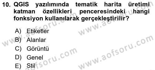 Açık Kaynak Kodlu CBS Yazılım Uygulaması Dersi 2017 - 2018 Yılı (Final) Dönem Sonu Sınav Soruları 10. Soru