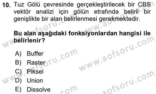 Açık Kaynak Kodlu CBS Yazılım Uygulaması Dersi 2018 - 2019 Yılı 3 Ders Sınav Soruları 10. Soru